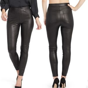 NWT never worn Spanx black leather like skinny pants. Small/petite